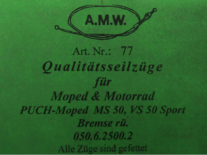 Bowdenzug Puch MS50 / VS50 Sport Bremse hinter A.M.W. product